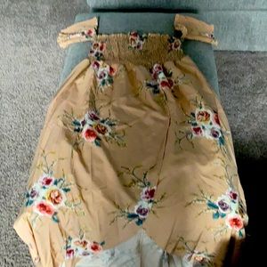 Floral off the shoulder dress. Size large